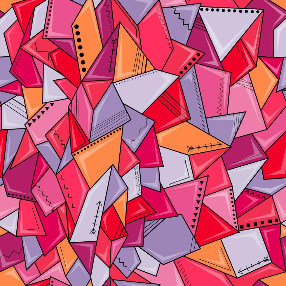 Abstract vector seamless pattern with geometric print. Mosaic pattern for wrapping paper . Wallpaper, fabric, textile.Hand drawn