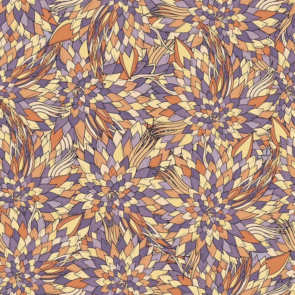 Seamless floral background with abstract patterns of peonies vector