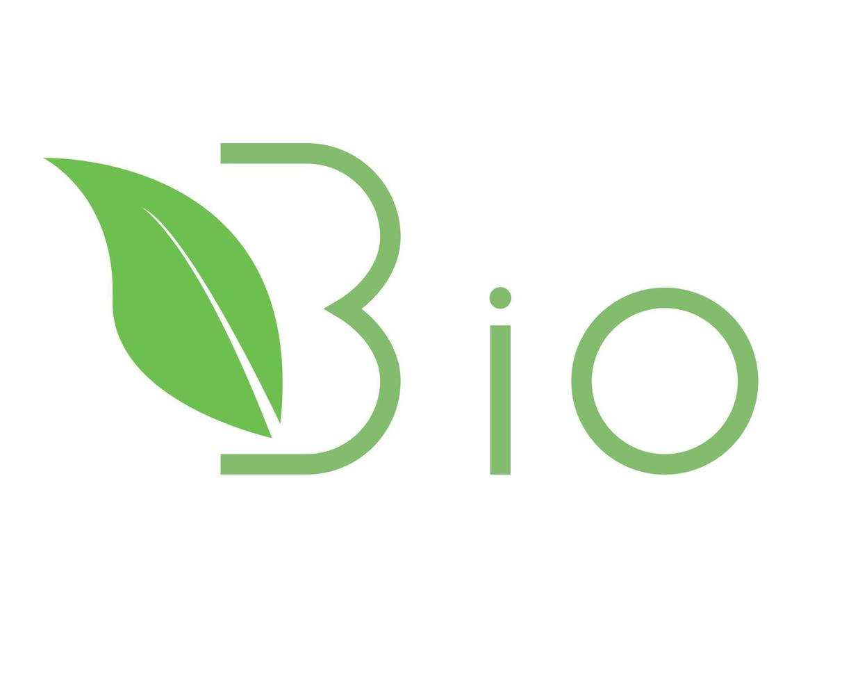 Bio logo with leaves green , organic - vector