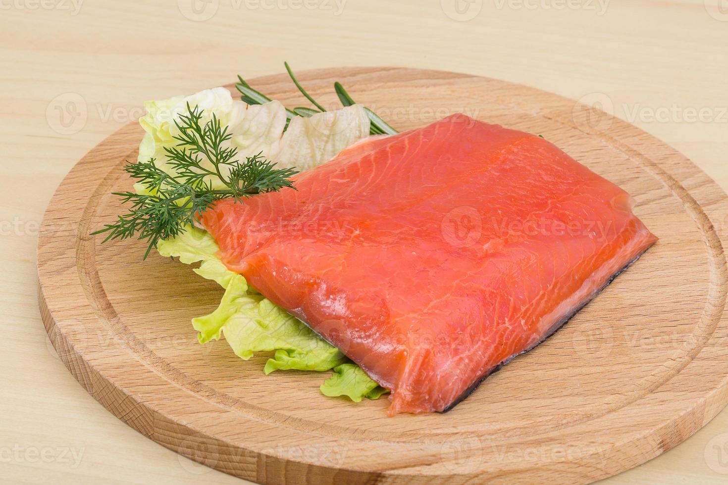 Salted salmon fillet photo