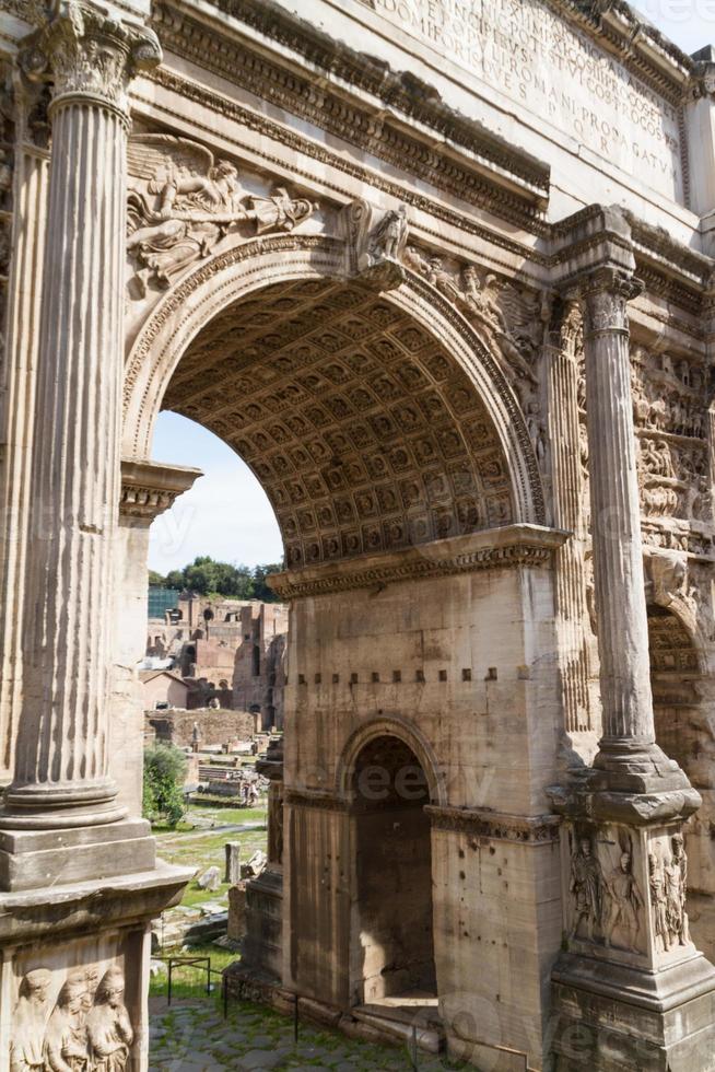 Building ruins and ancient columns  in Rome, Italy photo