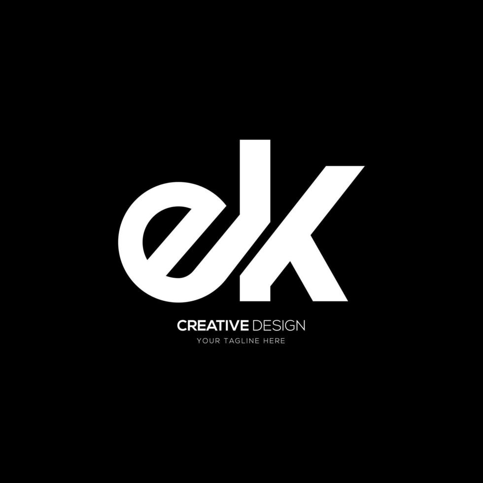 Modern letter e k creative brand monogram logo vector