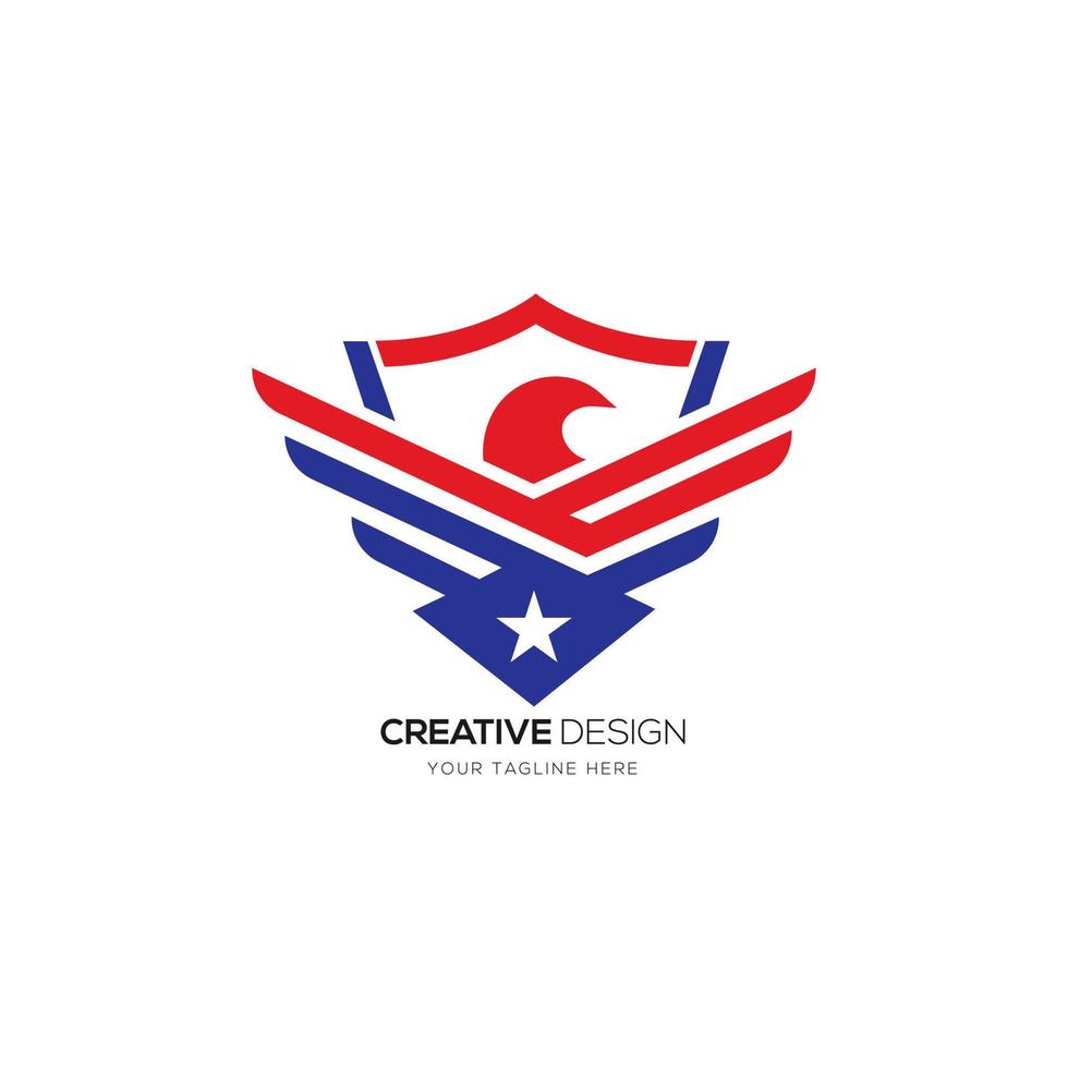logotipo de monograma de marca creativa de halcón unido vector
