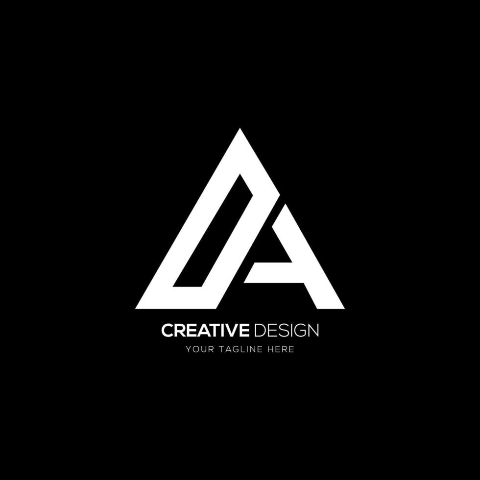 Creative letter D A modern triangle logo vector