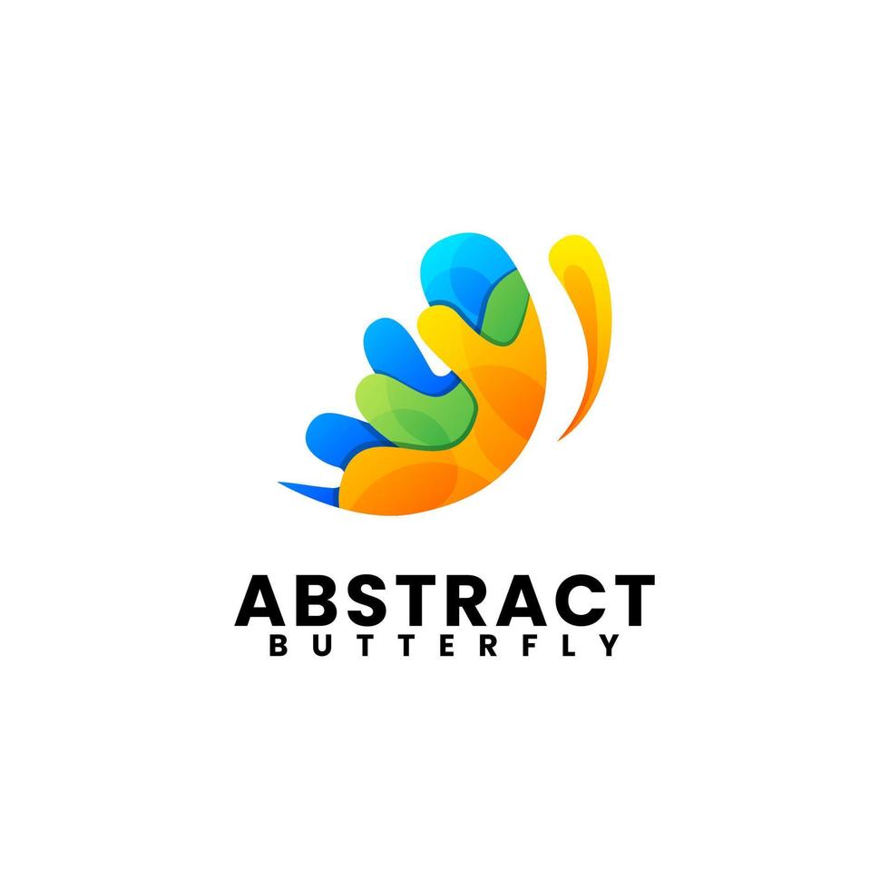 diseño de logotipo colorido mariposa abstracta vector