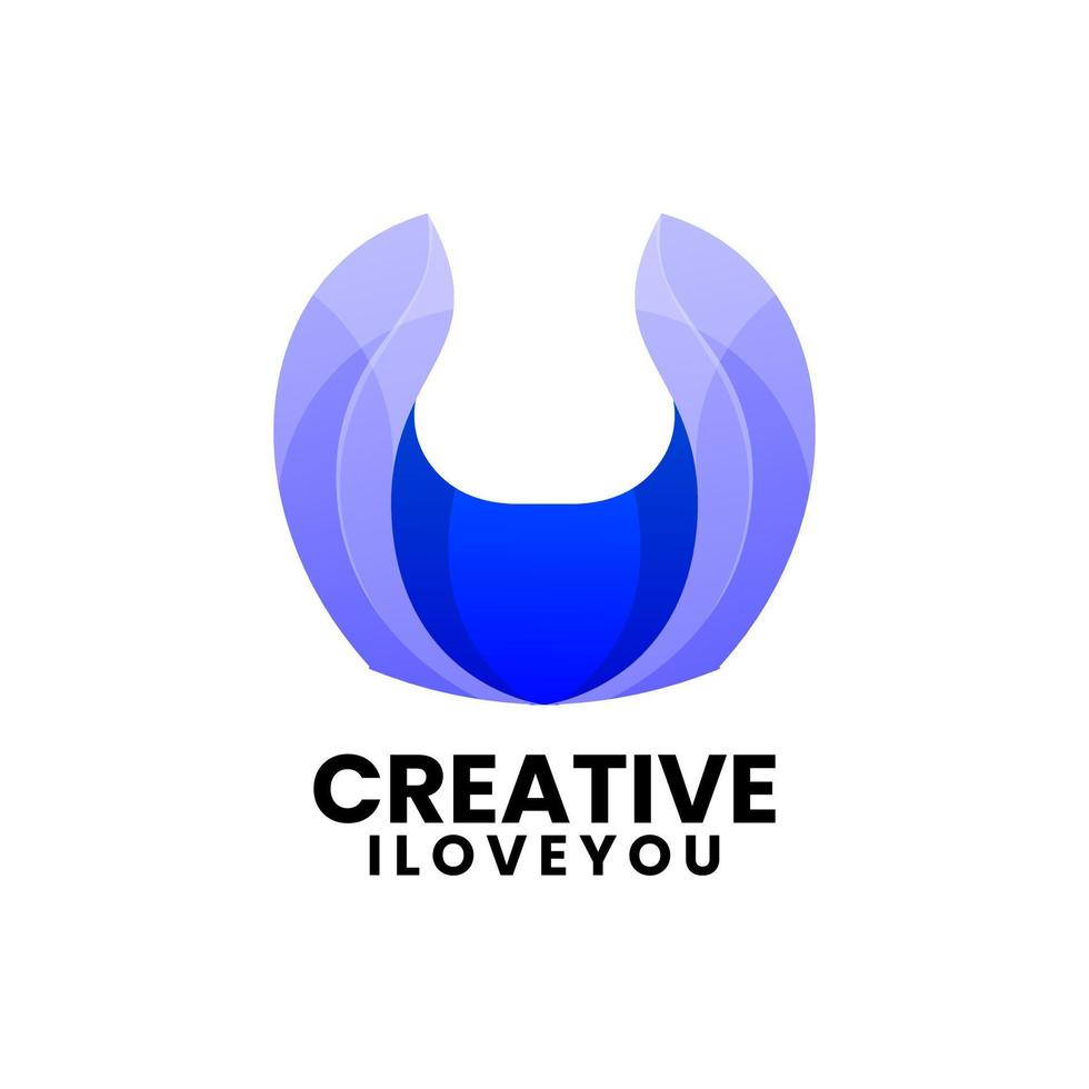 letter u gradient logo design vector