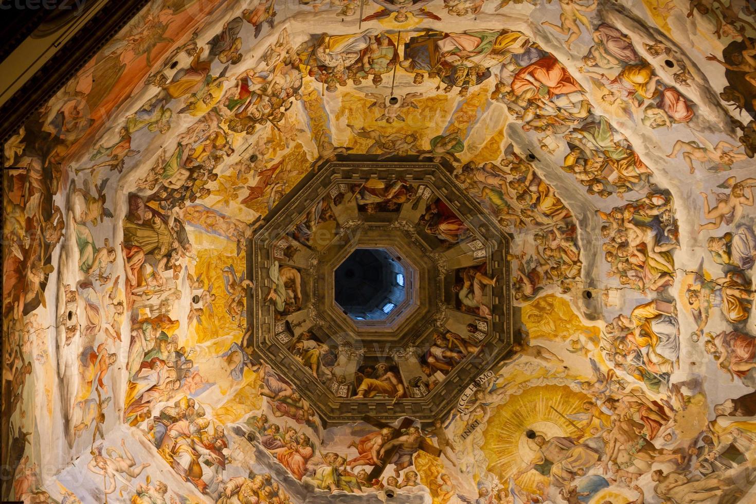 Fresco inside Florence Cathedral, Italt photo