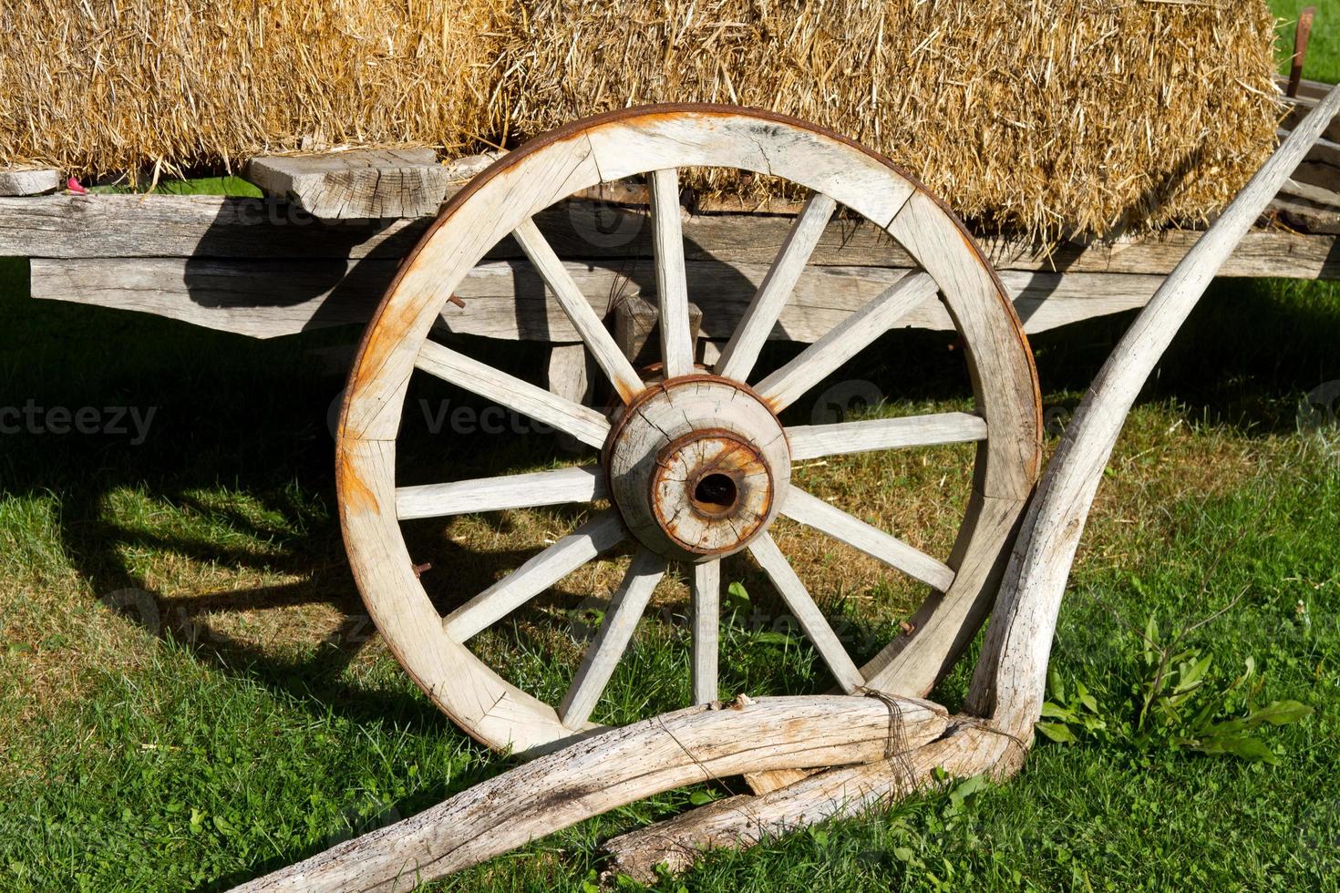 Wheel of a Hay Cart photo