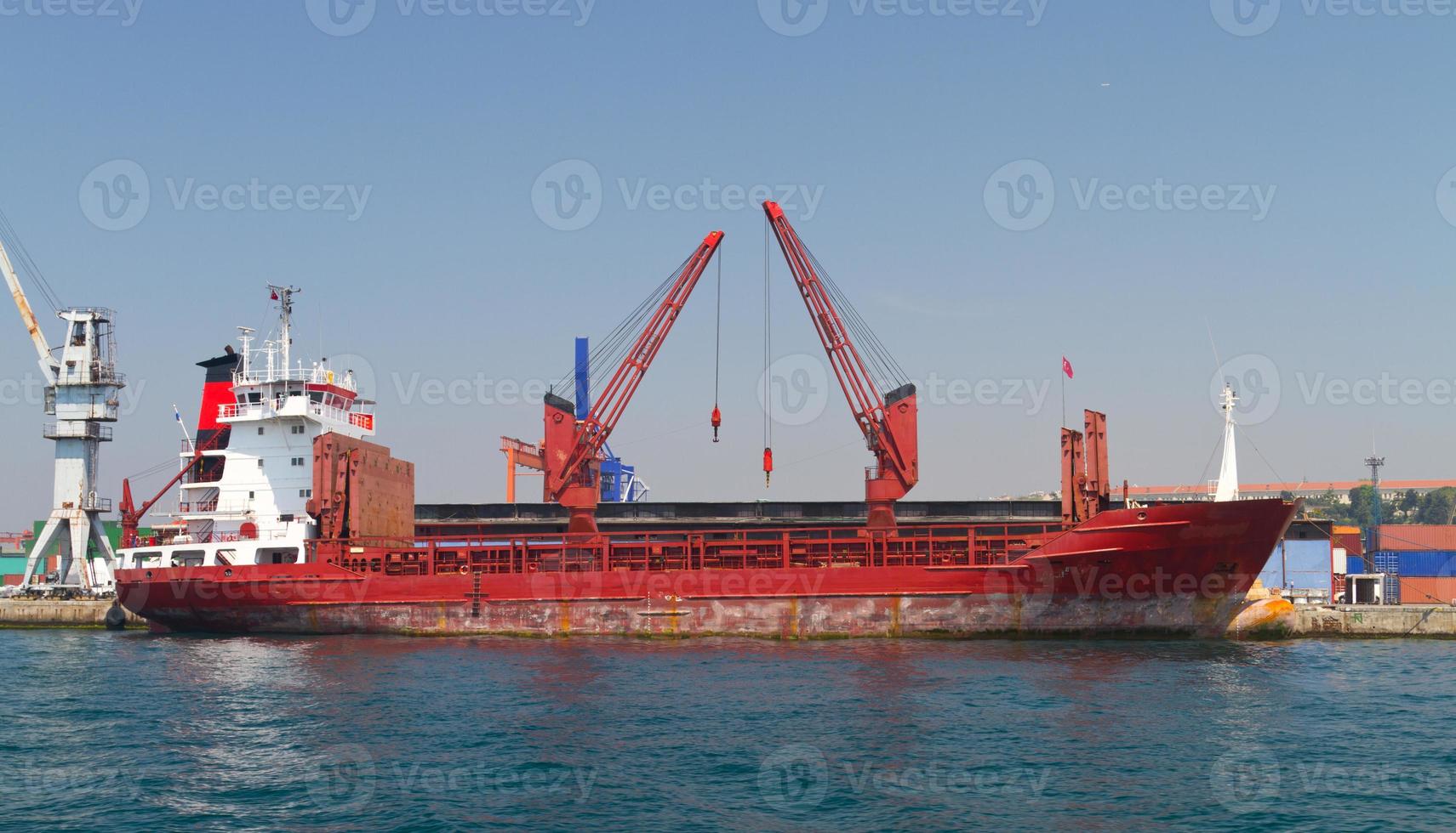 Cargo Ship in port photo