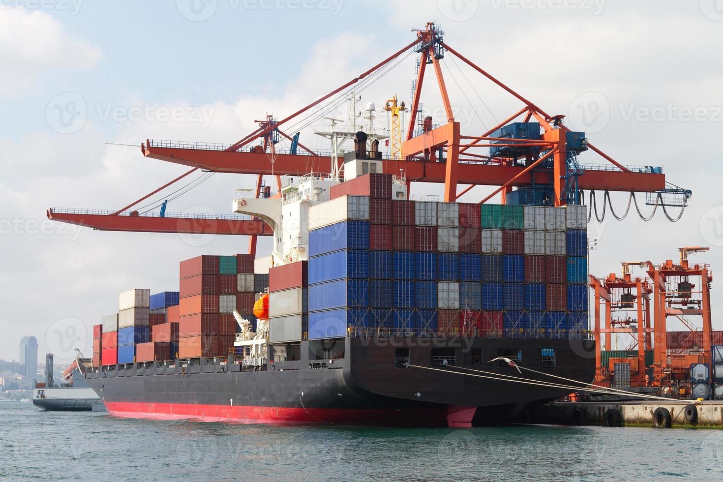 Container Ship in port photo