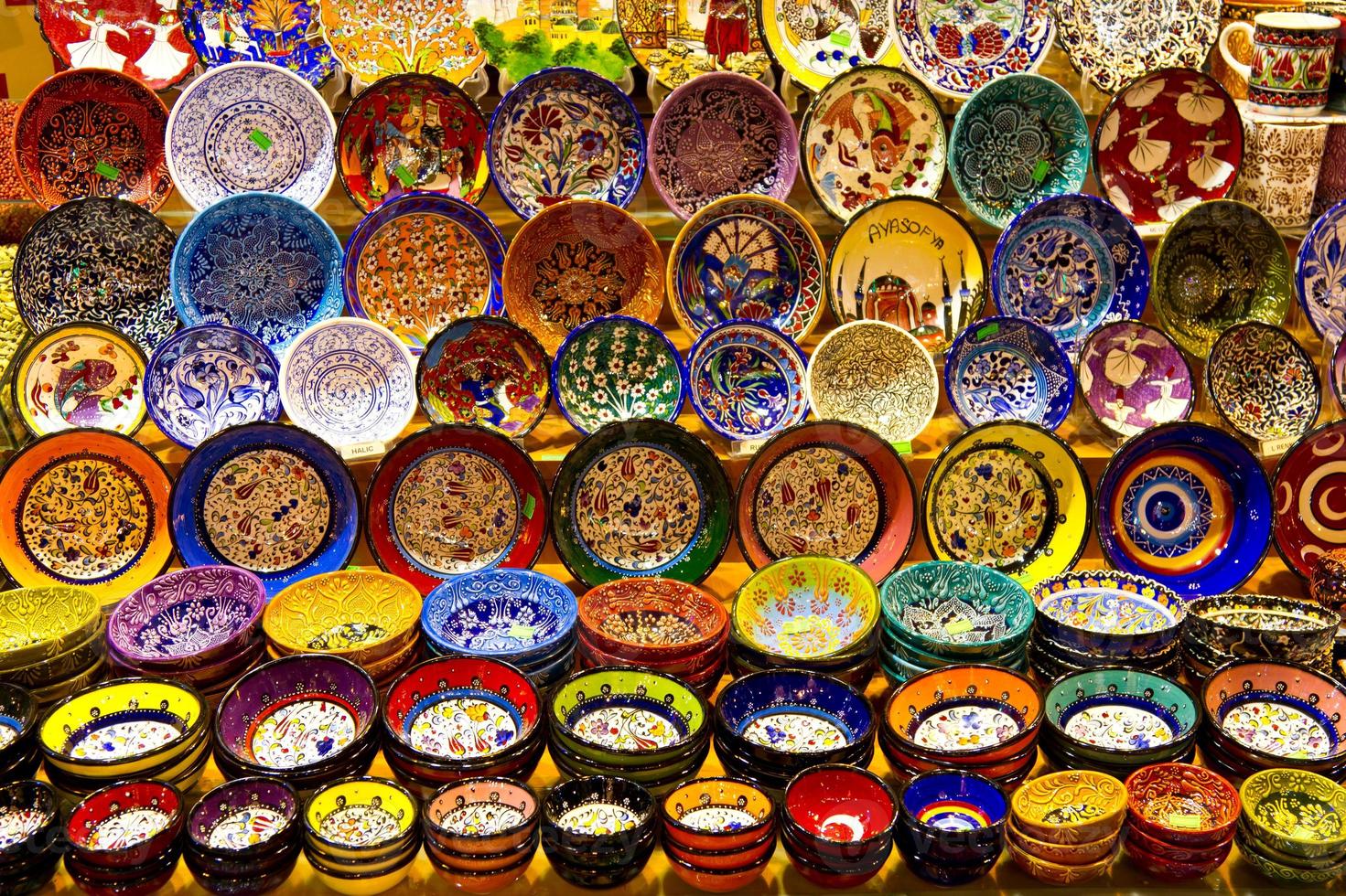 cerámica turca del bazar de las especias, estambul foto