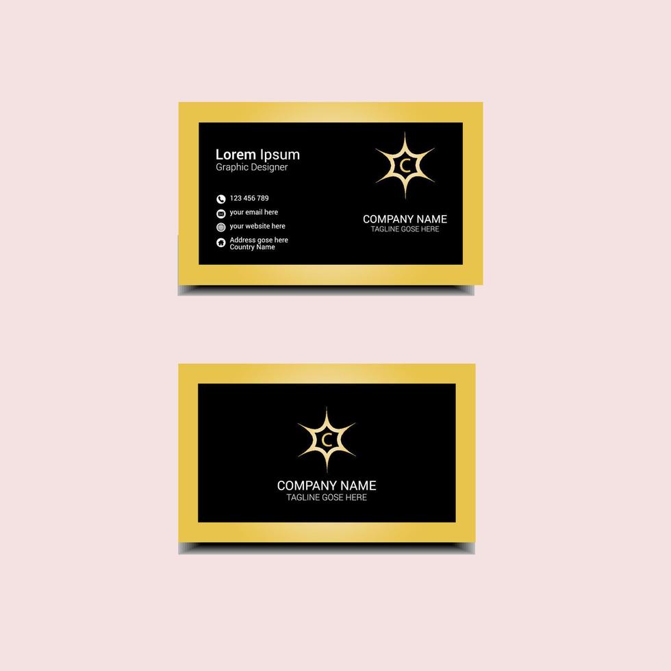 Modern Black And Yellow Business Card vector