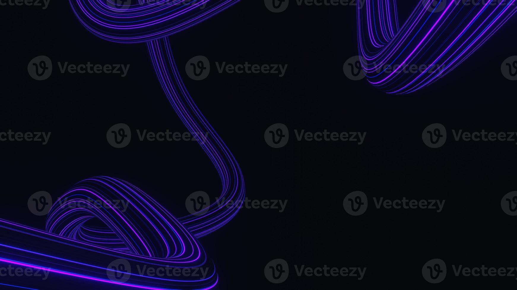Abstract colorful neon glowing light background. Speed light illuminated. Florescent on the dark scene. Curvy moving line shape. 3D render. photo