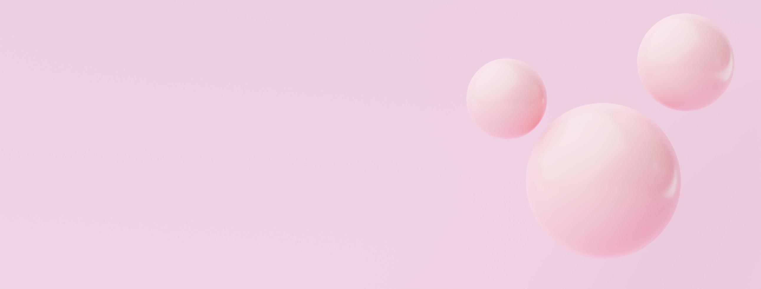 3d render of pastel ball, soaps bubbles, blobs that floating on the air isolated on pastel background. Abstract scene. photo