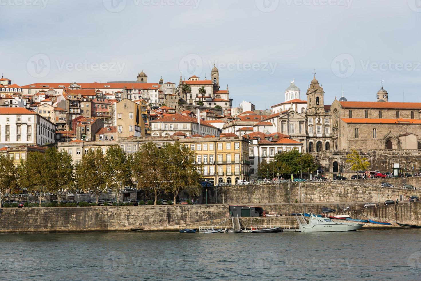 View of Porto city at the riverbank photo