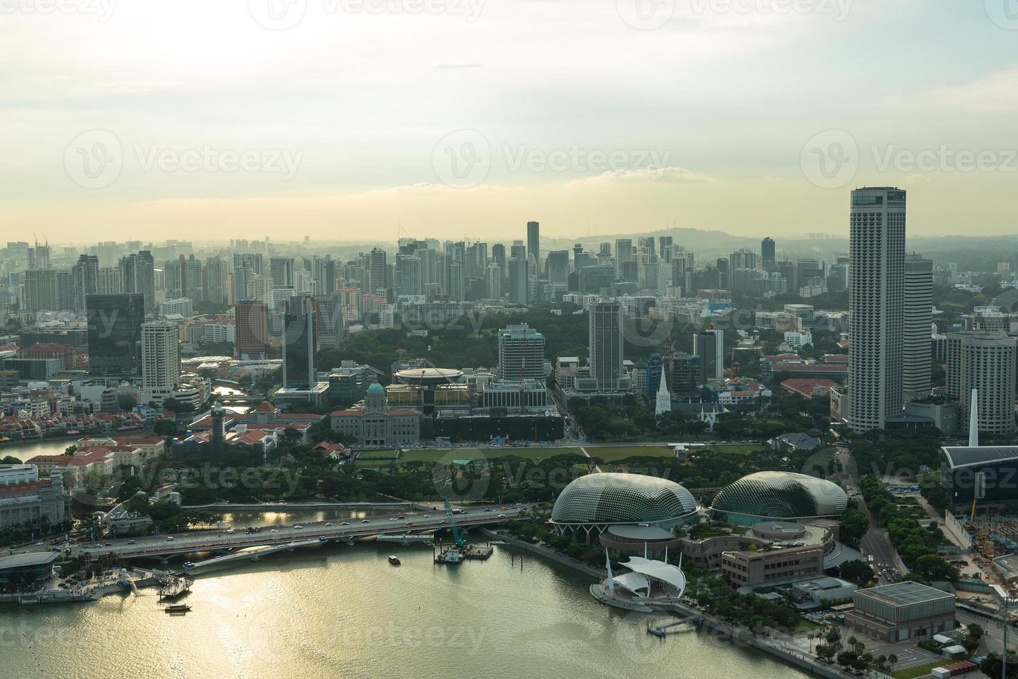 View of Singapore city skyline photo