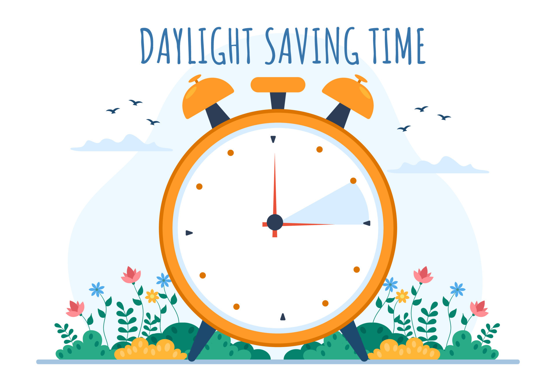 Clock Illustration End of Summer Time Stock Illustration