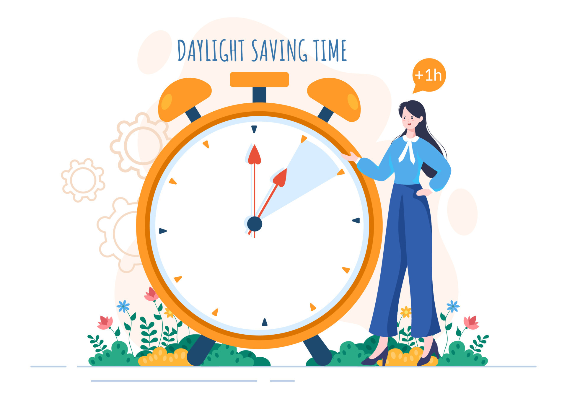 Daylight saving time clock not summer Stock Vector Images - Alamy