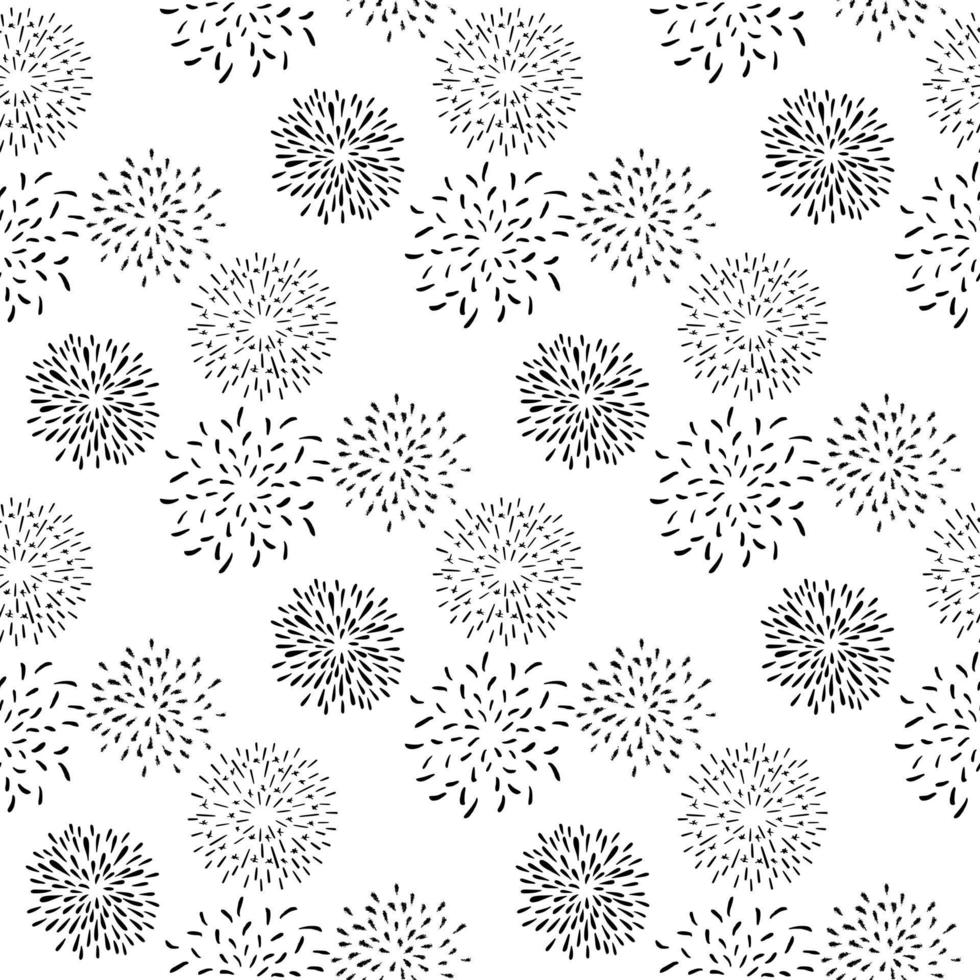 Simple doodle fireworks seamless pattern design. vector