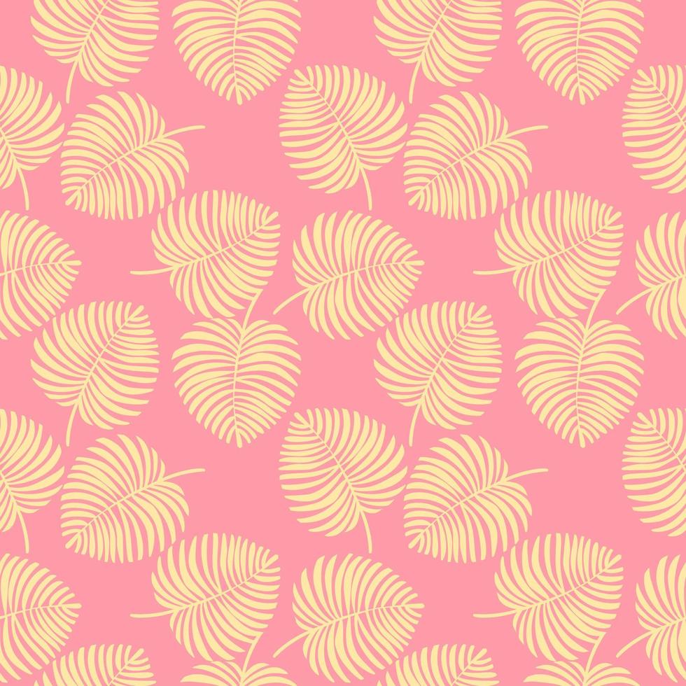 hojas tropicales vectoriales dibujadas a mano sin costuras. paraíso botánico textil o papel de envolver y diseño de superficie de papel tapiz. ilustración vectorial vector