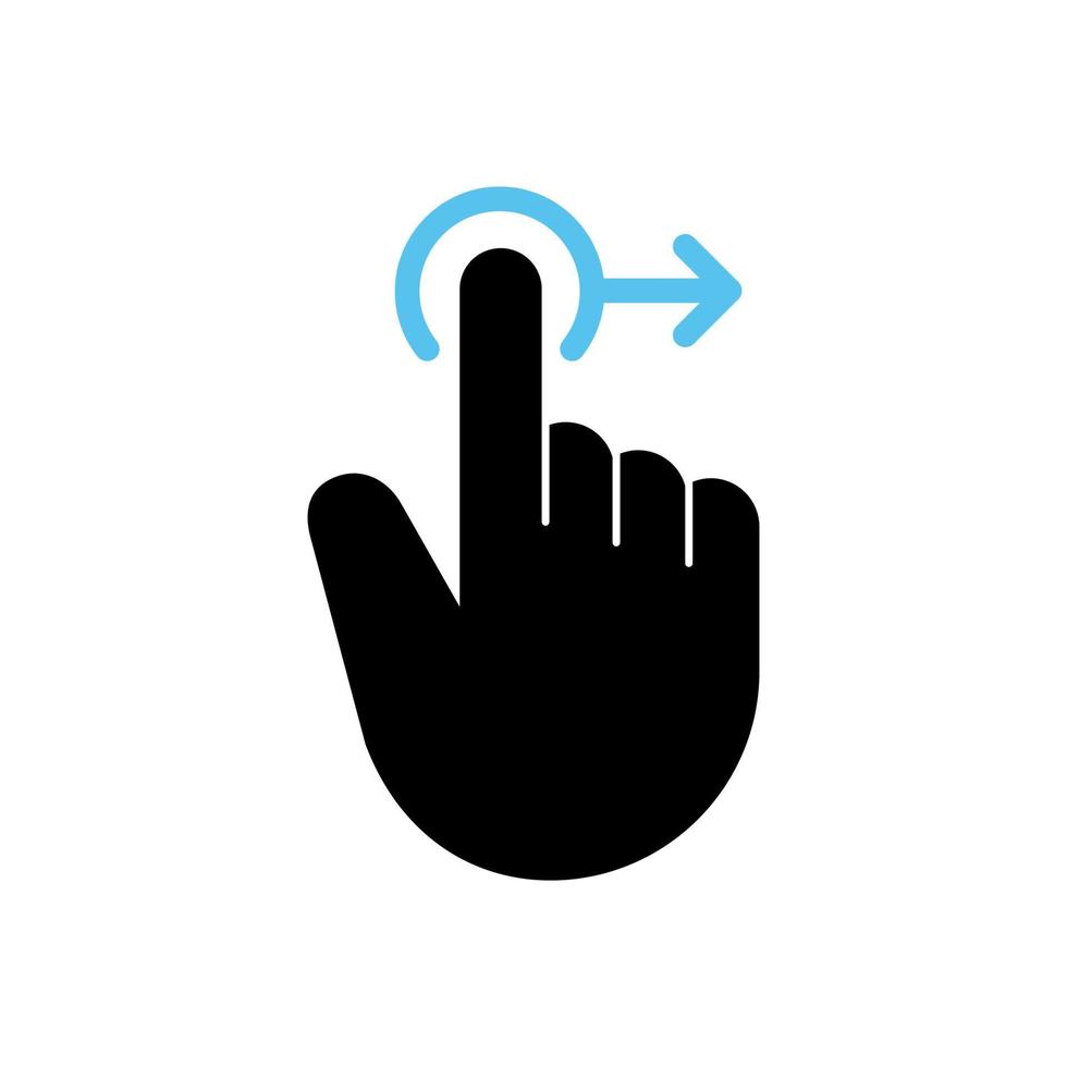 Finger gesture swipe to right, Vector, Illustration. vector
