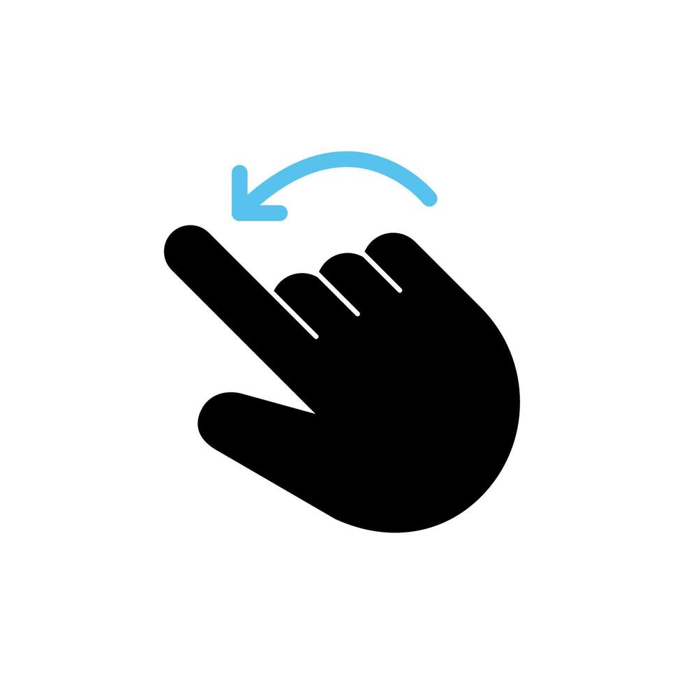 Gesture finger touching on the screen or interface technology screen in curve line directions, Vector, Illustration. vector