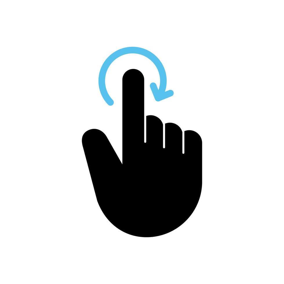 Finger touch and click on refresh icon, Vector, Illustration. vector