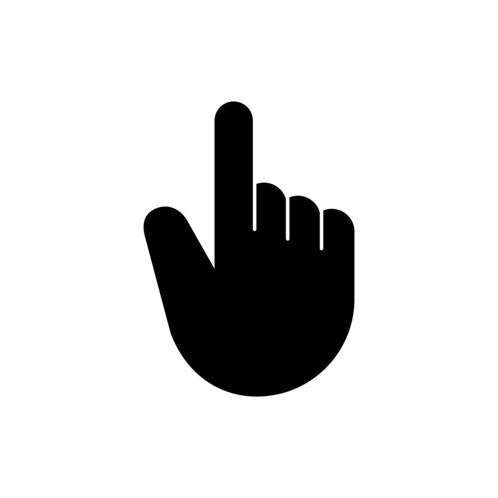 Point the finger glyph icon, Vector, Illustration. vector