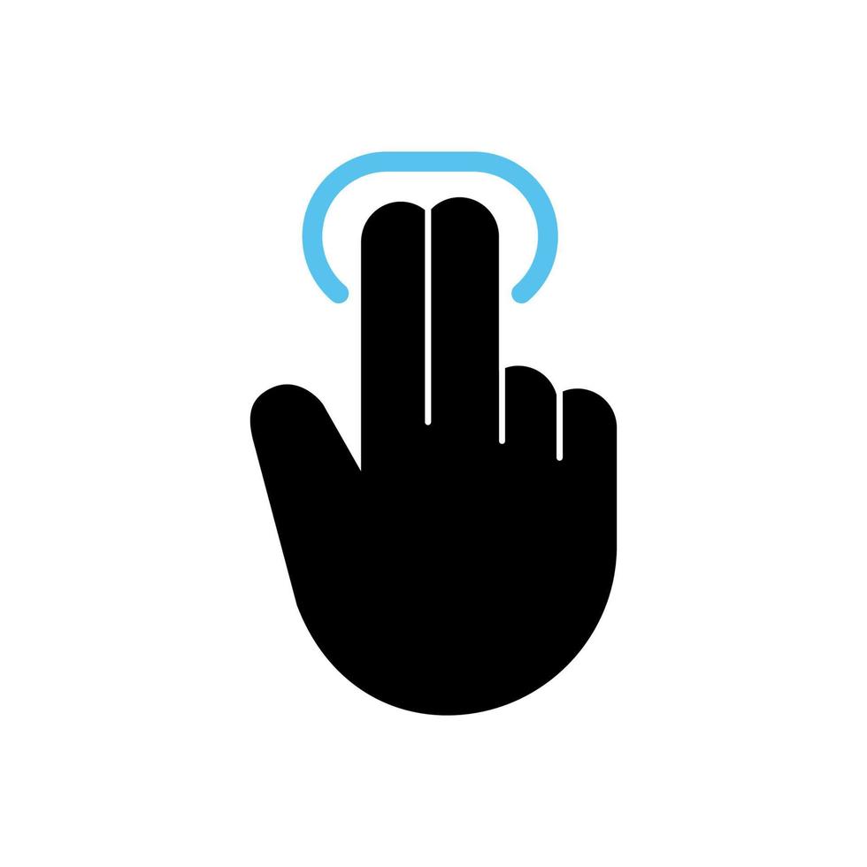 Two fingers touching screen interface gesture, Multitouch, Vector. vector