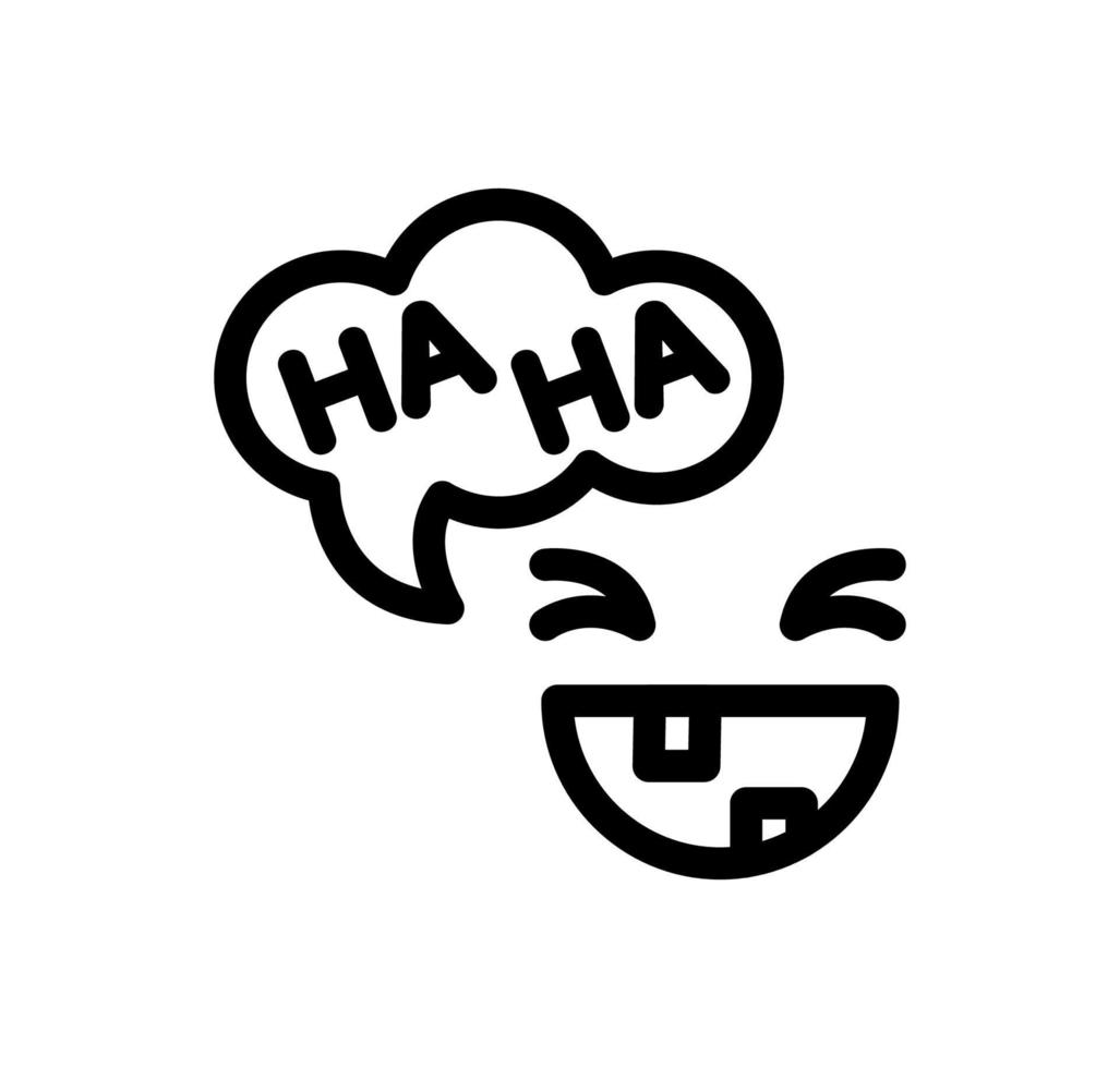 Laughing people linear icon . vector