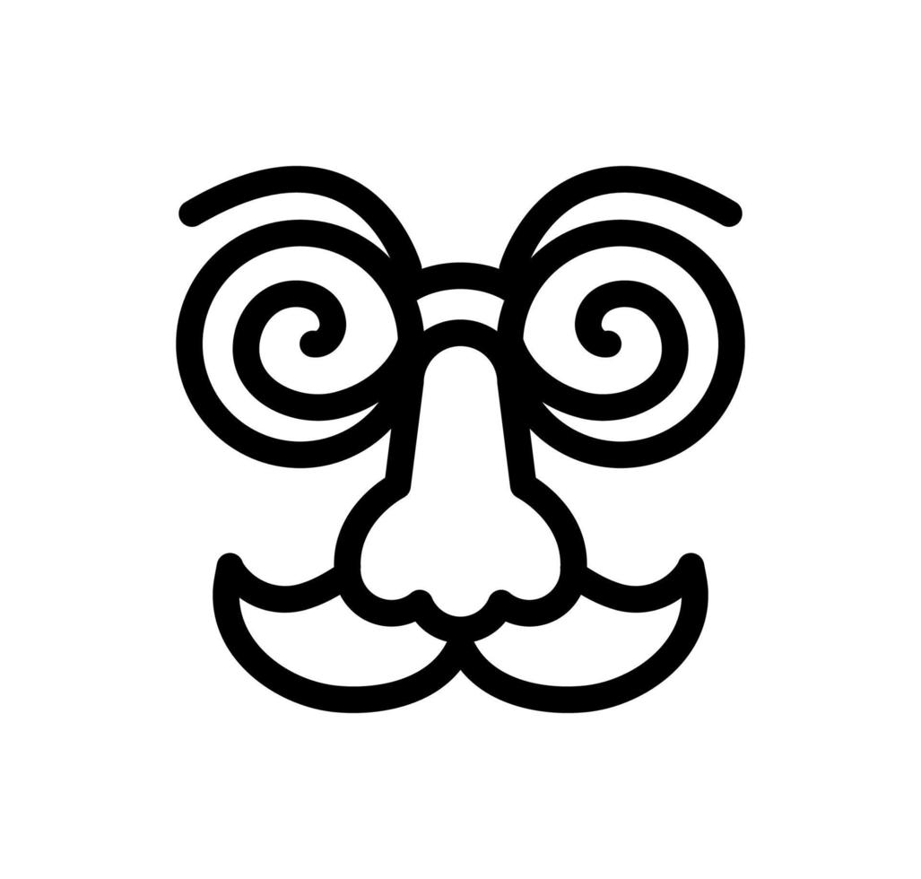 April fools day masks linear icon. vector