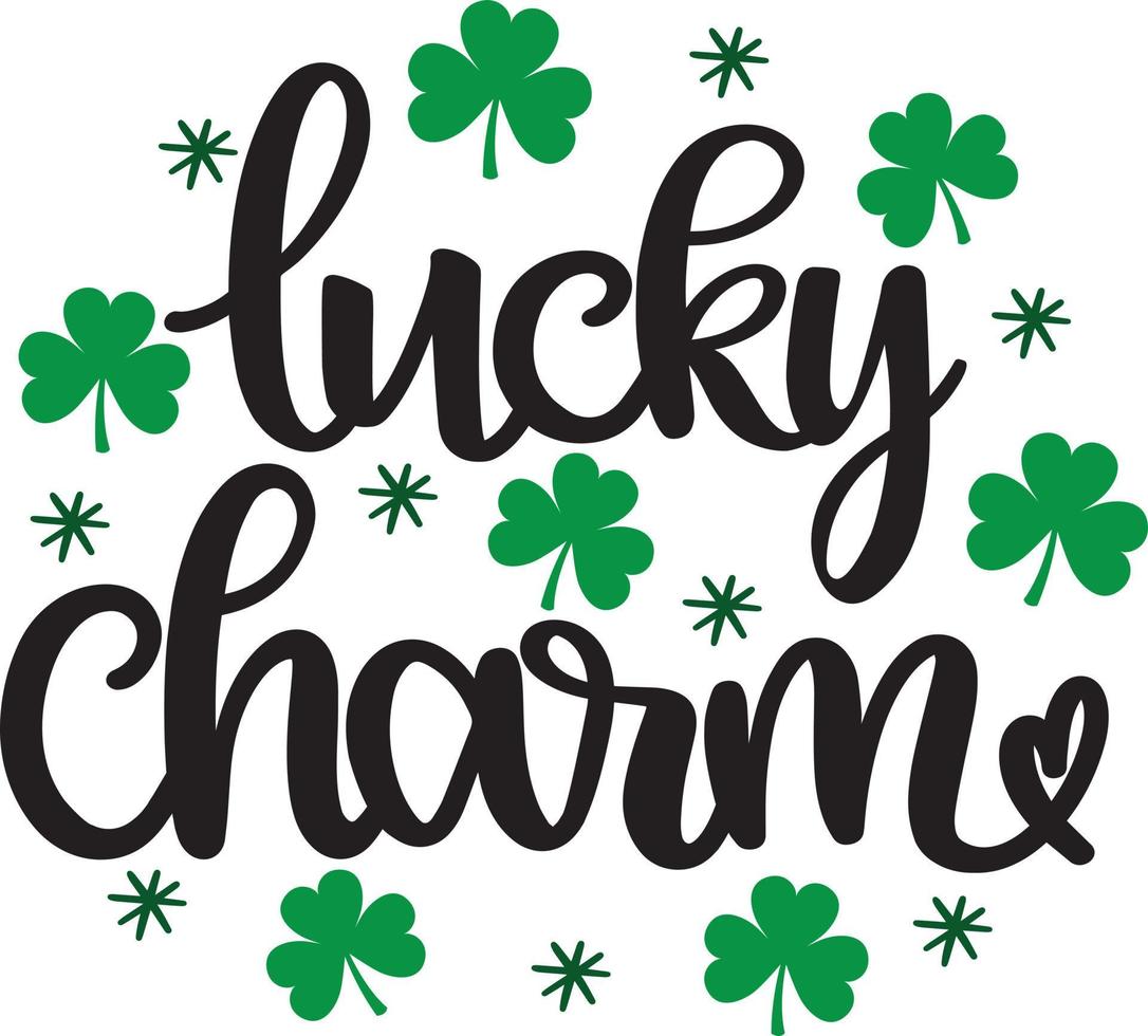 Lucky Charm, Green Clover, So Lucky, Shamrock, Lucky Clover Vector Illustration File