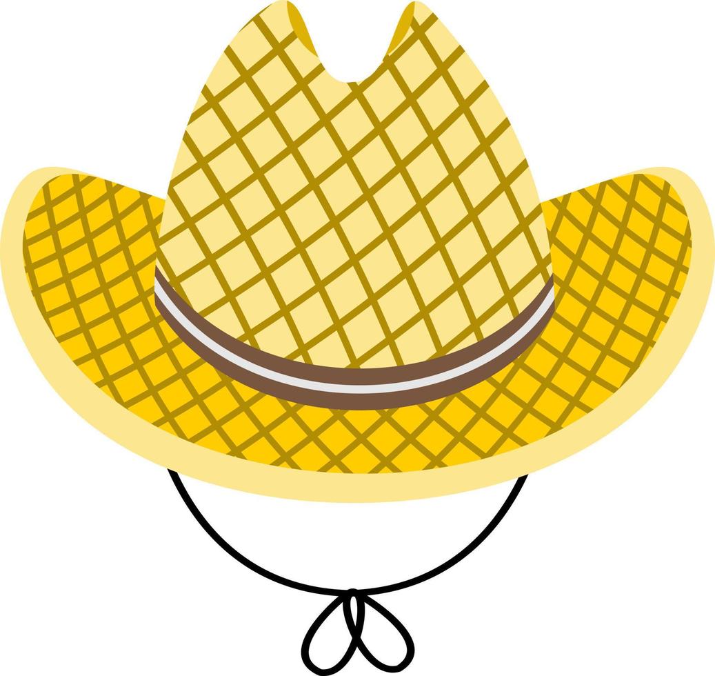 dibujos animados de sombrero de paja amarillo vector