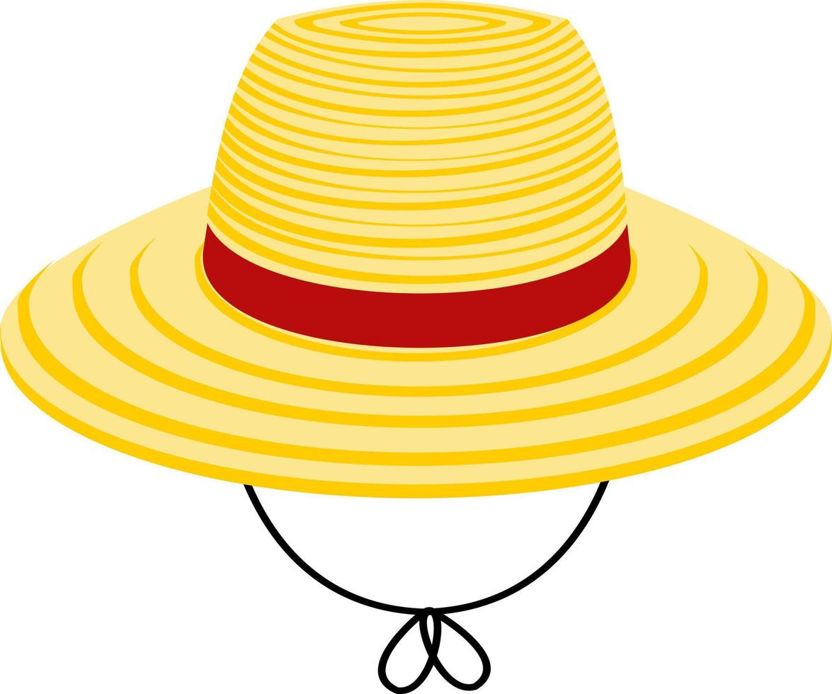 Yellow straw hat cartoon 10862378 Vector Art at Vecteezy