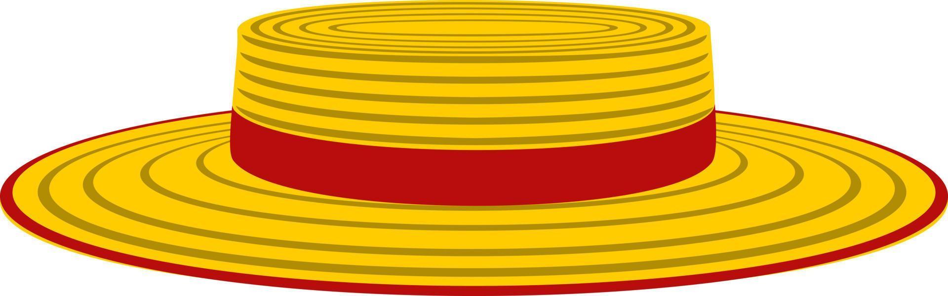 Yellow straw hat cartoon vector
