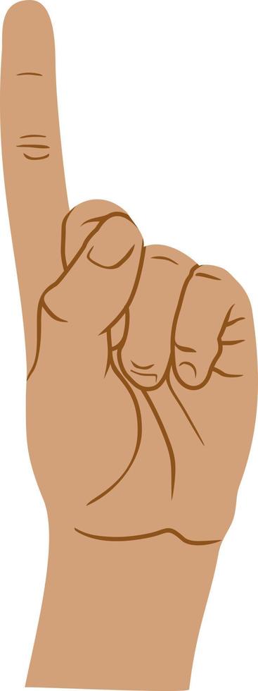 hand with an index finger. Vector