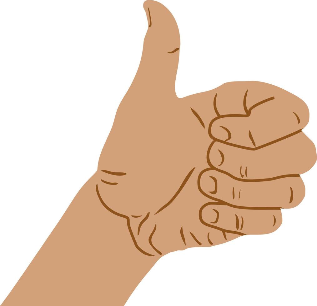 hand thumbs up Gesture finger hand sign vector