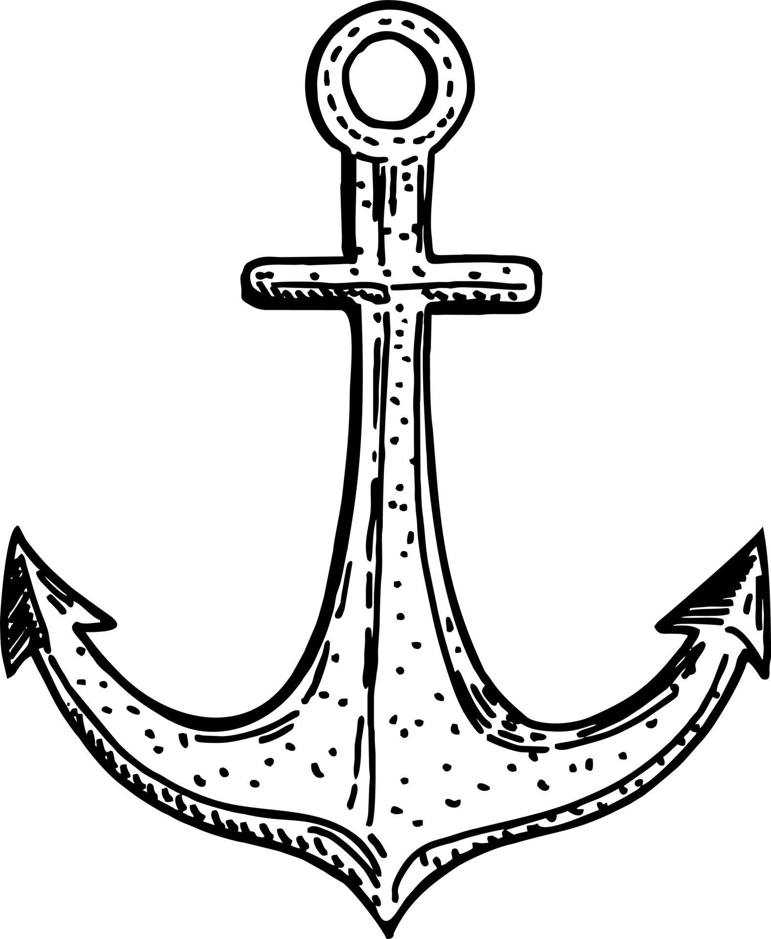 Anchor. Hand drawing Anchor sketch drawing tattoo. Collection with