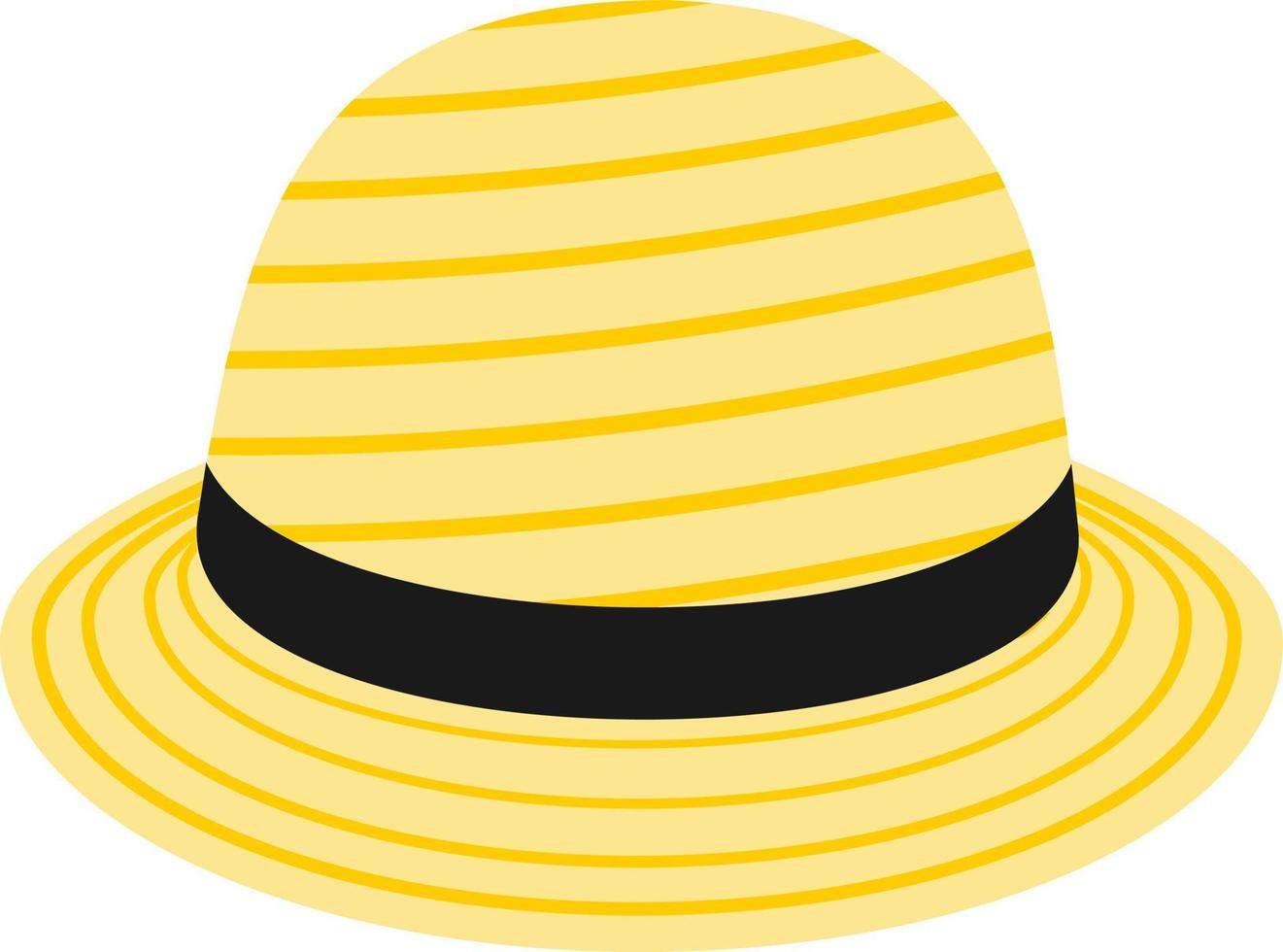 Cartoon female yellow straw hat vector