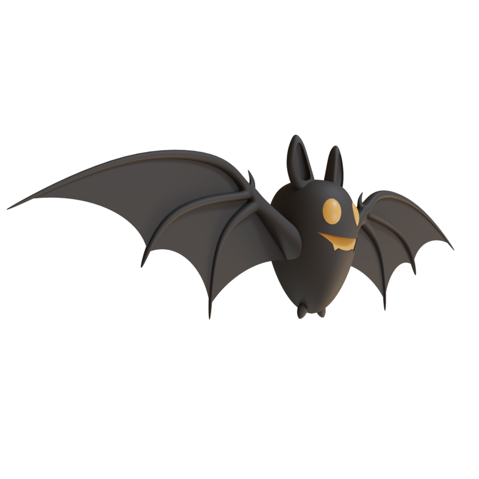 Rendu 3d de chauves-souris mignonnes pour la décoration de fête d'halloween png