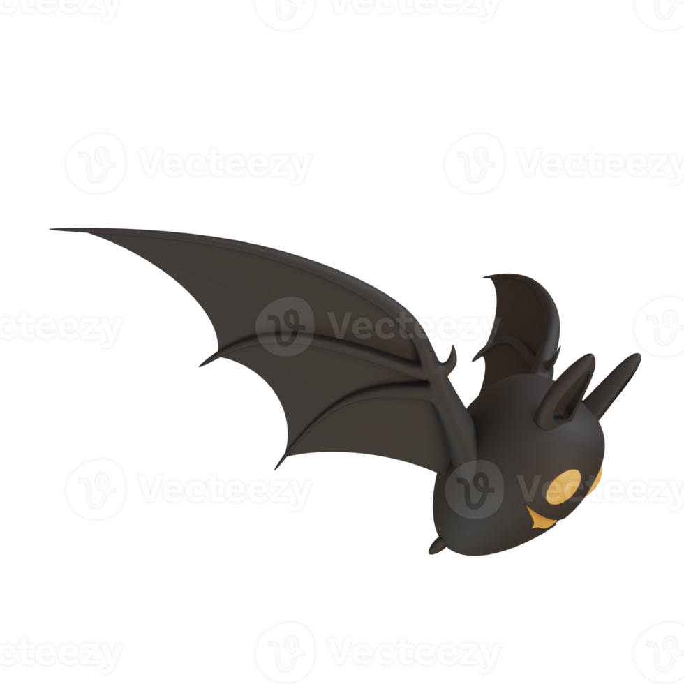 3d rendering of cute bats for Halloween party day celebration decoration png