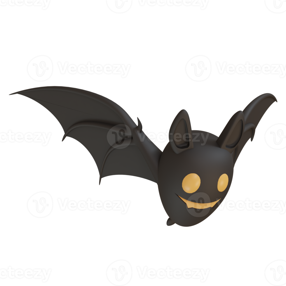 3d rendering of cute bats for Halloween party day celebration decoration png