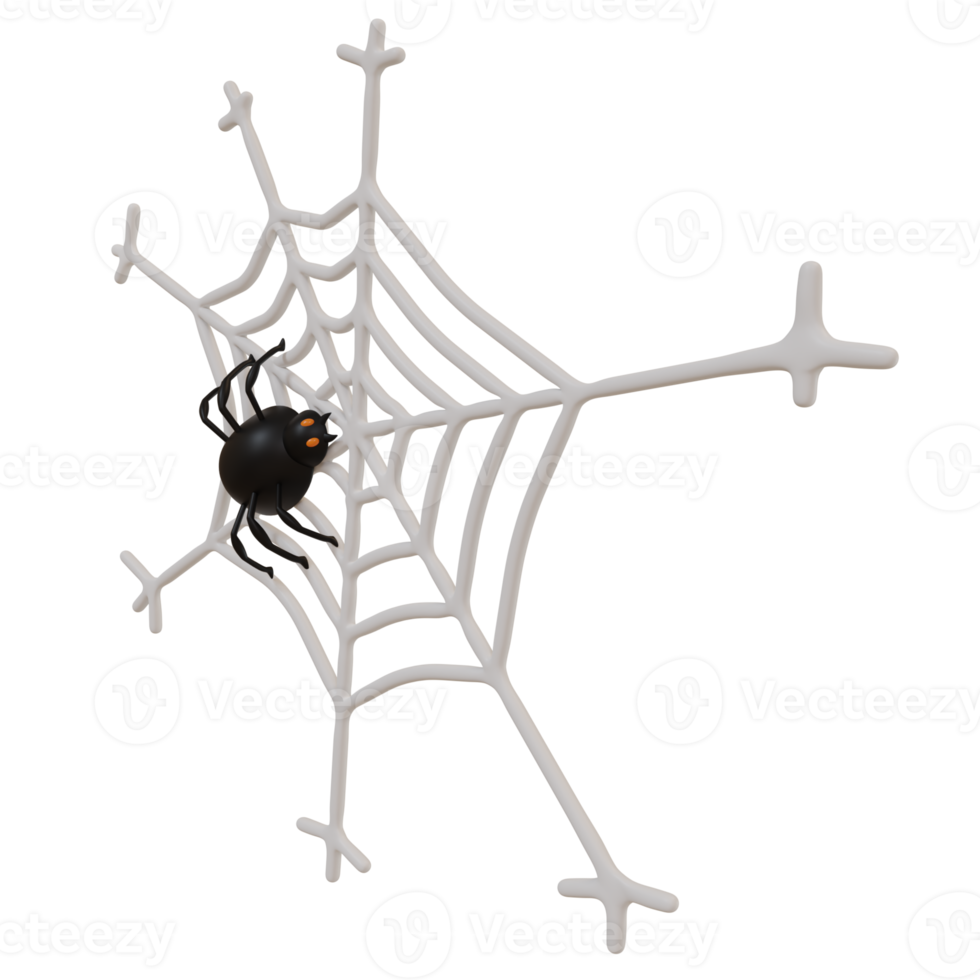 3D rendering spider web for helloween celebration day decoration png