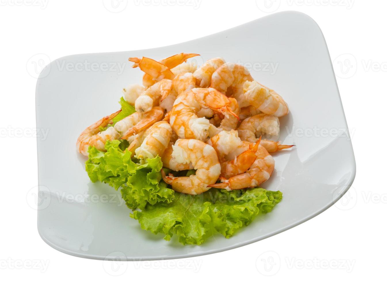 Shrimps cocktail on white photo