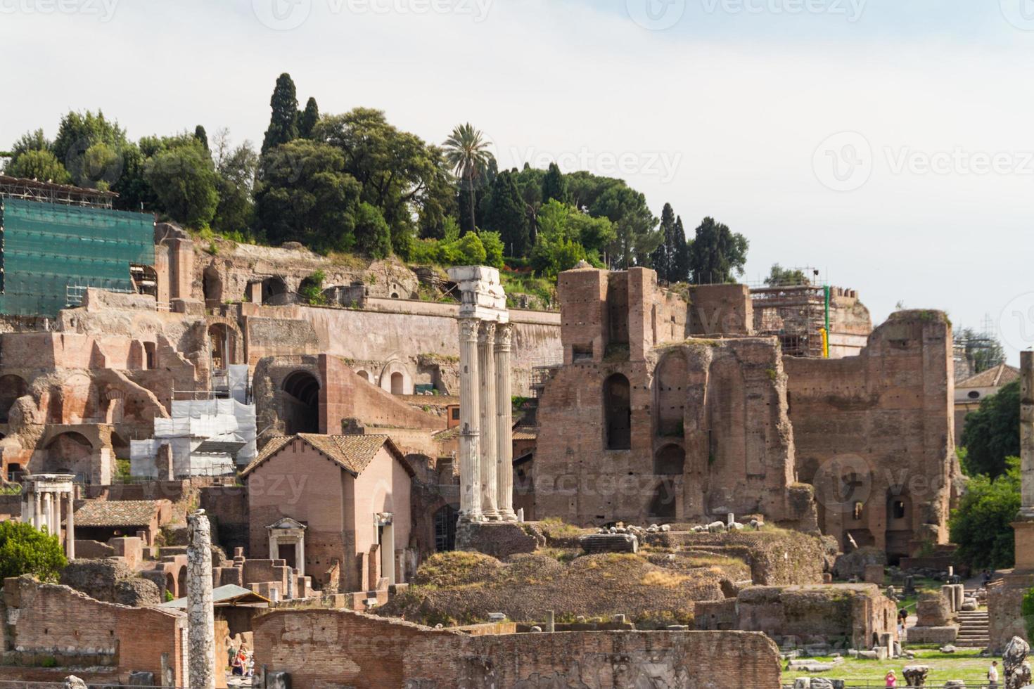 Building ruins and ancient columns  in Rome, Italy photo