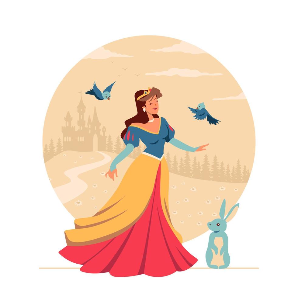 Beautiful Princess Character Concept vector