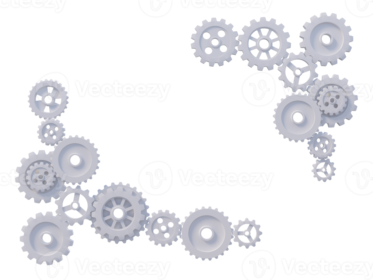 a 3d rendered image of machine gears png