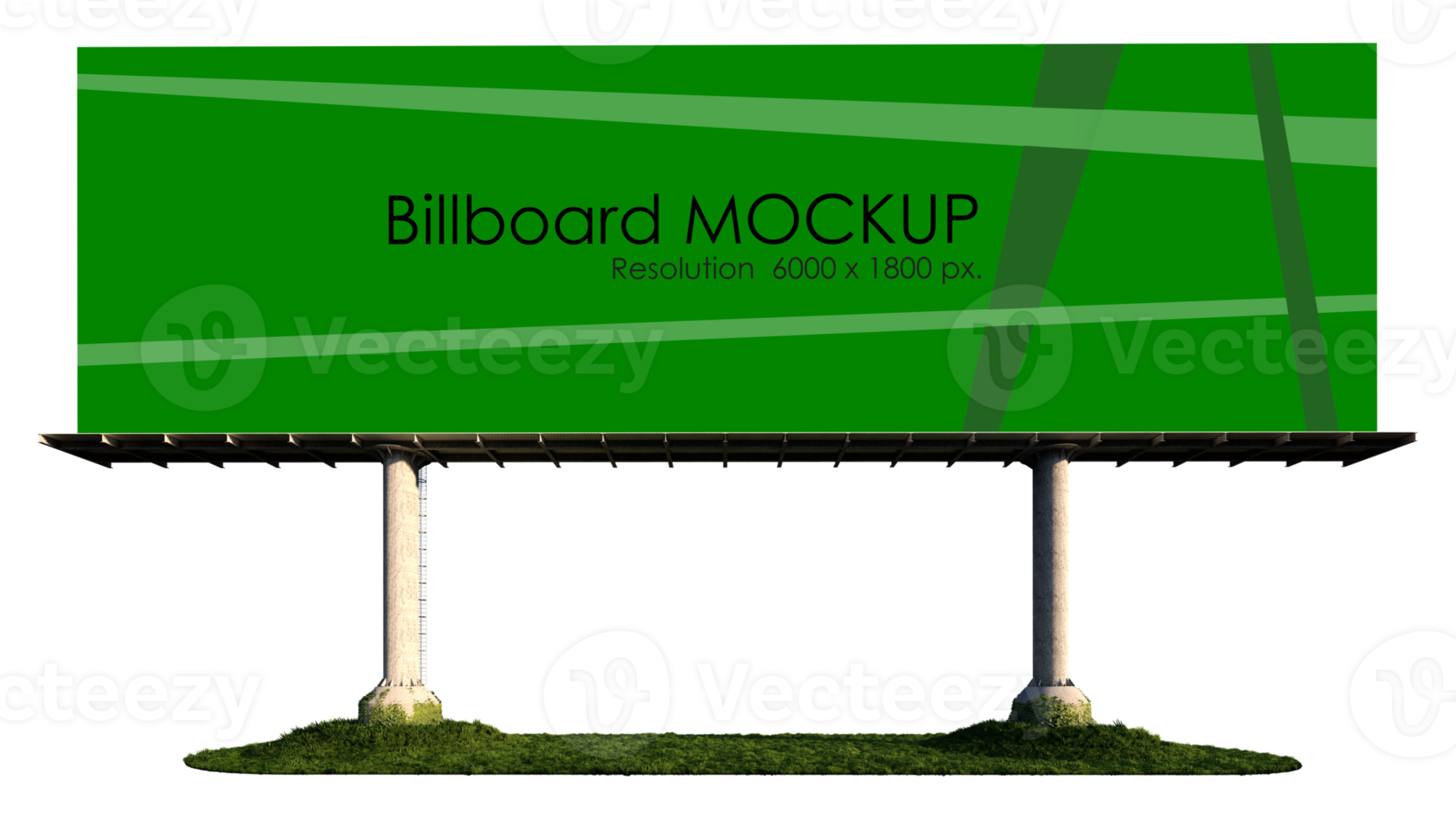 Mockup image of 3d rendering stand alone billboard png