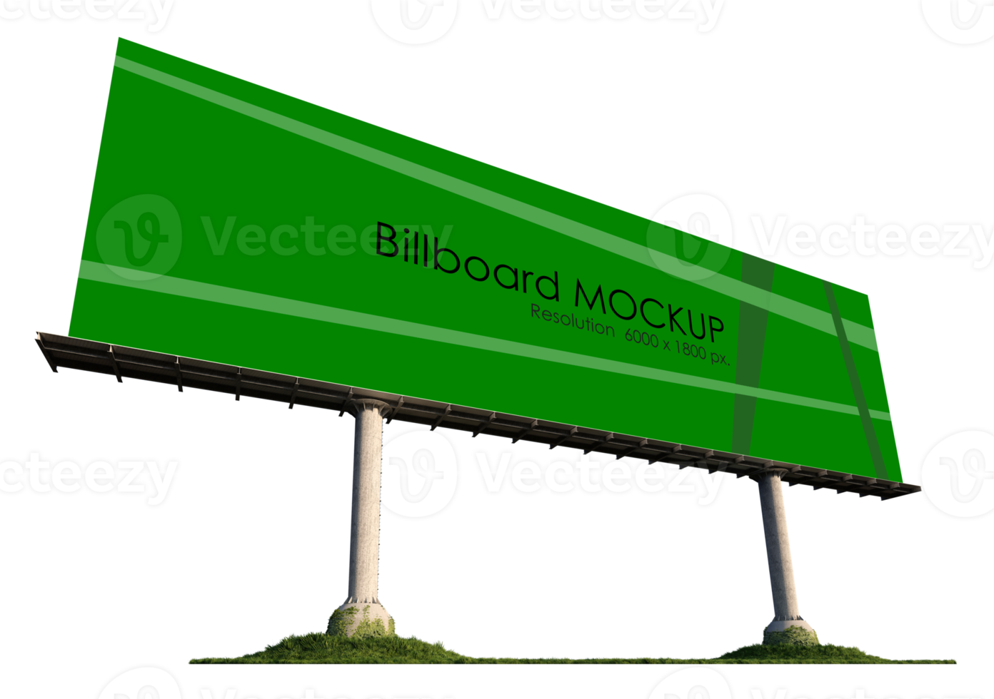 Mockup image of 3d rendering stand alone billboard png