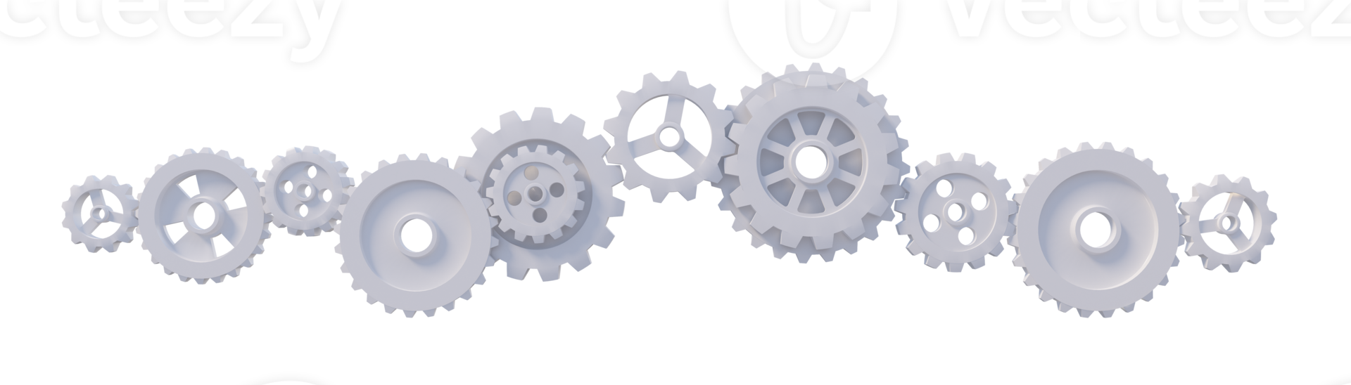 a 3d rendered image of machine gears png
